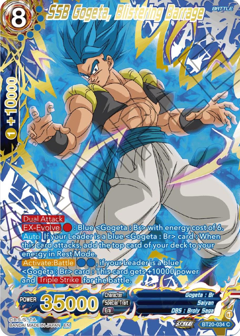 SSB Gogeta, Blistering Barrage [Gold Stamped Foil] BT20-034 Dragon Ball Super Power Absorbed