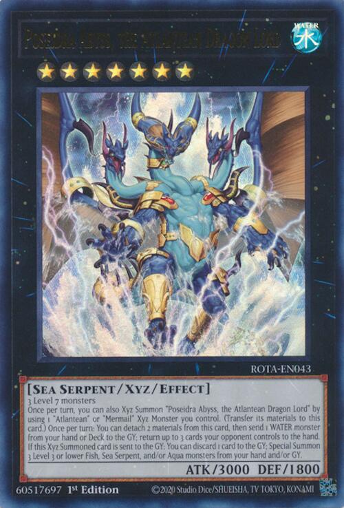 Poseidra Abyss, the Atlantean Dragon Lord ROTA-EN043 YuGiOh Rage of the Abyss