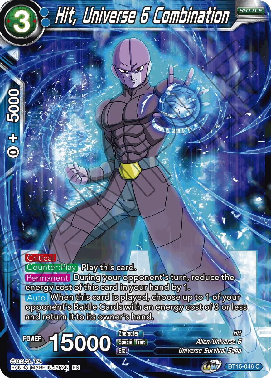 Hit, Universe 6 Combination BT15-046 Dragon Ball Super Saiyan Showdown