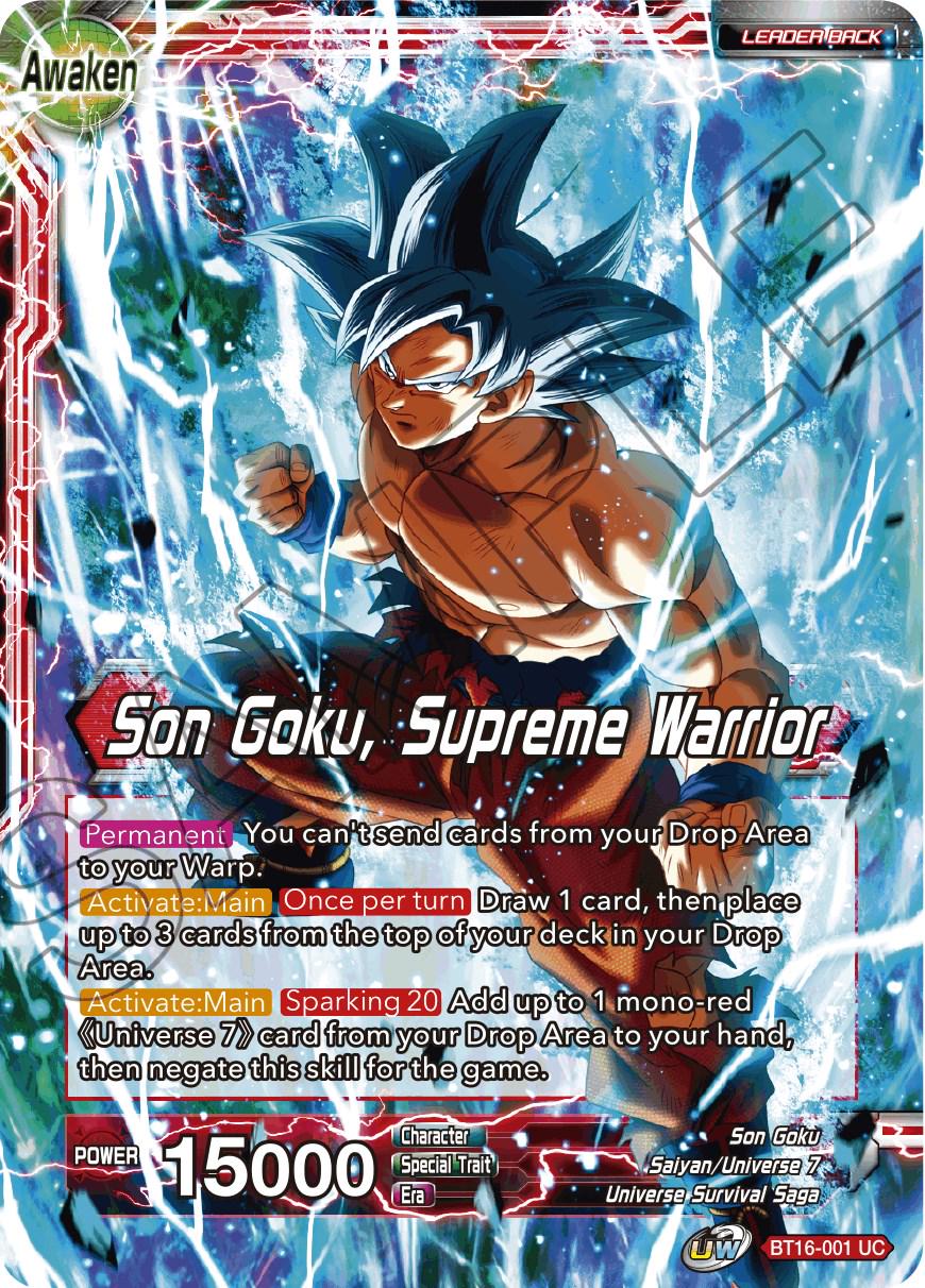 Son Goku // Son Goku, Supreme Warrior BT16-001 Dragon Ball Super Realm of the Gods