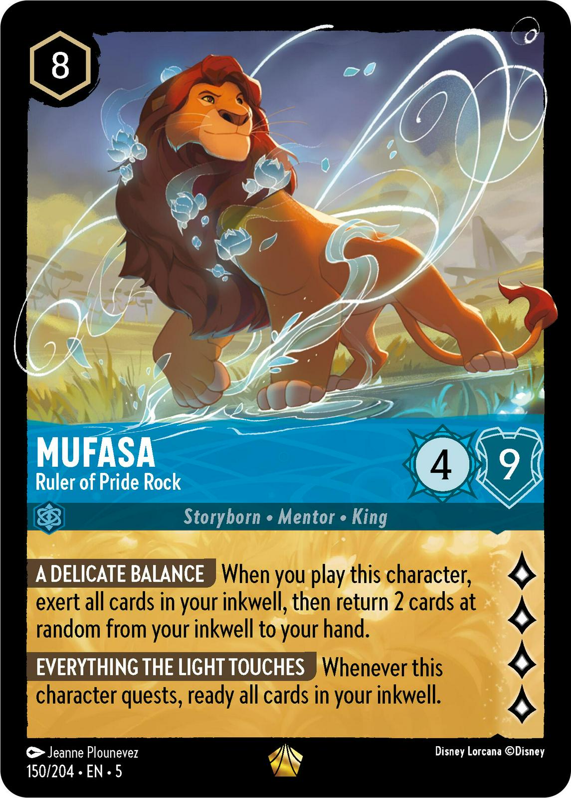 Mufasa - Ruler of Pride Rock #150 Lorcana Shimmering Skies