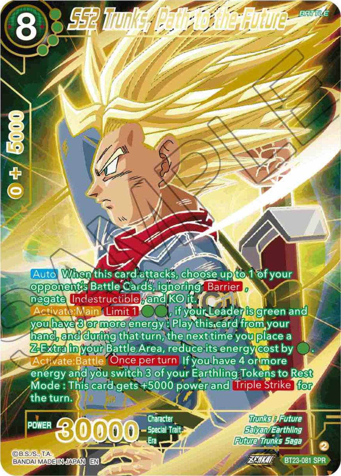 SS2 Trunks, Path to the Future [SPR] BT23-081 Dragon Ball Super Perfect Combination