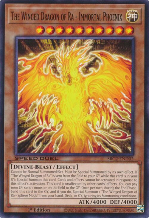 The Winged Dragon of Ra - Immortal Phoenix SBC2-END02 YuGiOh Speed Duel: Battle City Finals