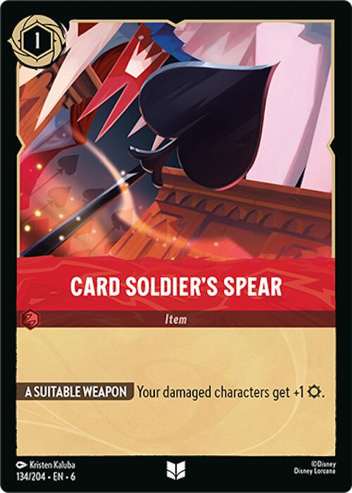 Card Soldier's Spear #134 Lorcana Azurite Sea