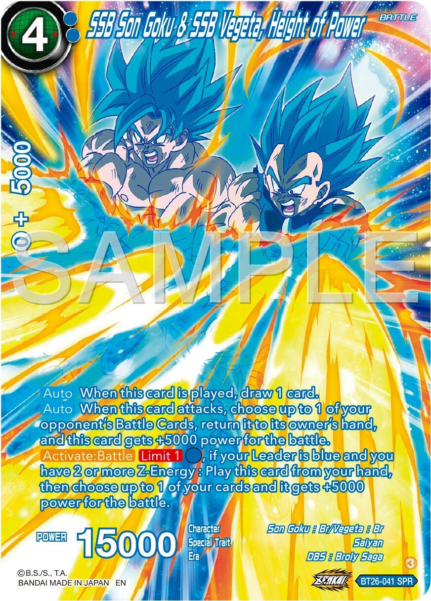 SSB Son Goku & SSB Vegeta, Height of Power [SPR Foil] BT26-041 Dragon Ball Super Ultimate Advent