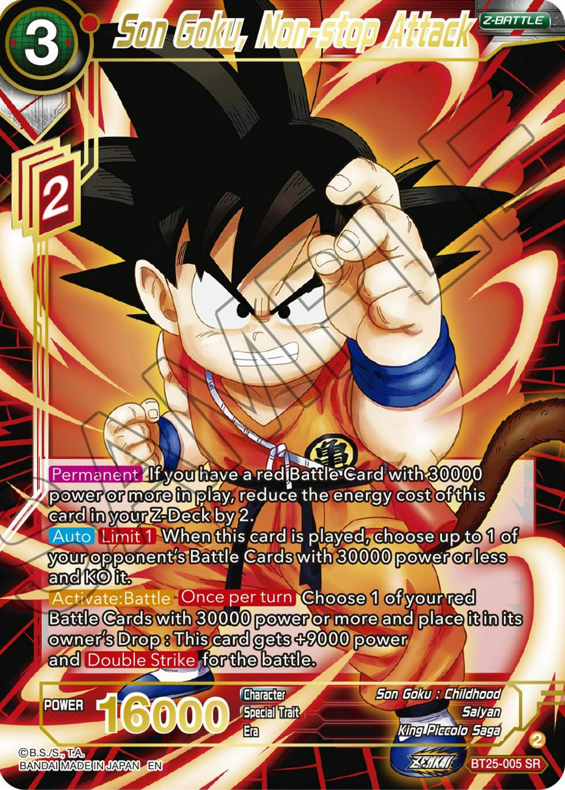 Son Goku, Non-stop Attack [Foil] BT25-005 Dragon Ball Super Legend of the Dragon Balls