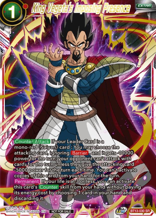 King Vegeta's Imposing Presence [Top 4] BT13-030 Dragon Ball Super Divine Multiverse Release Promos