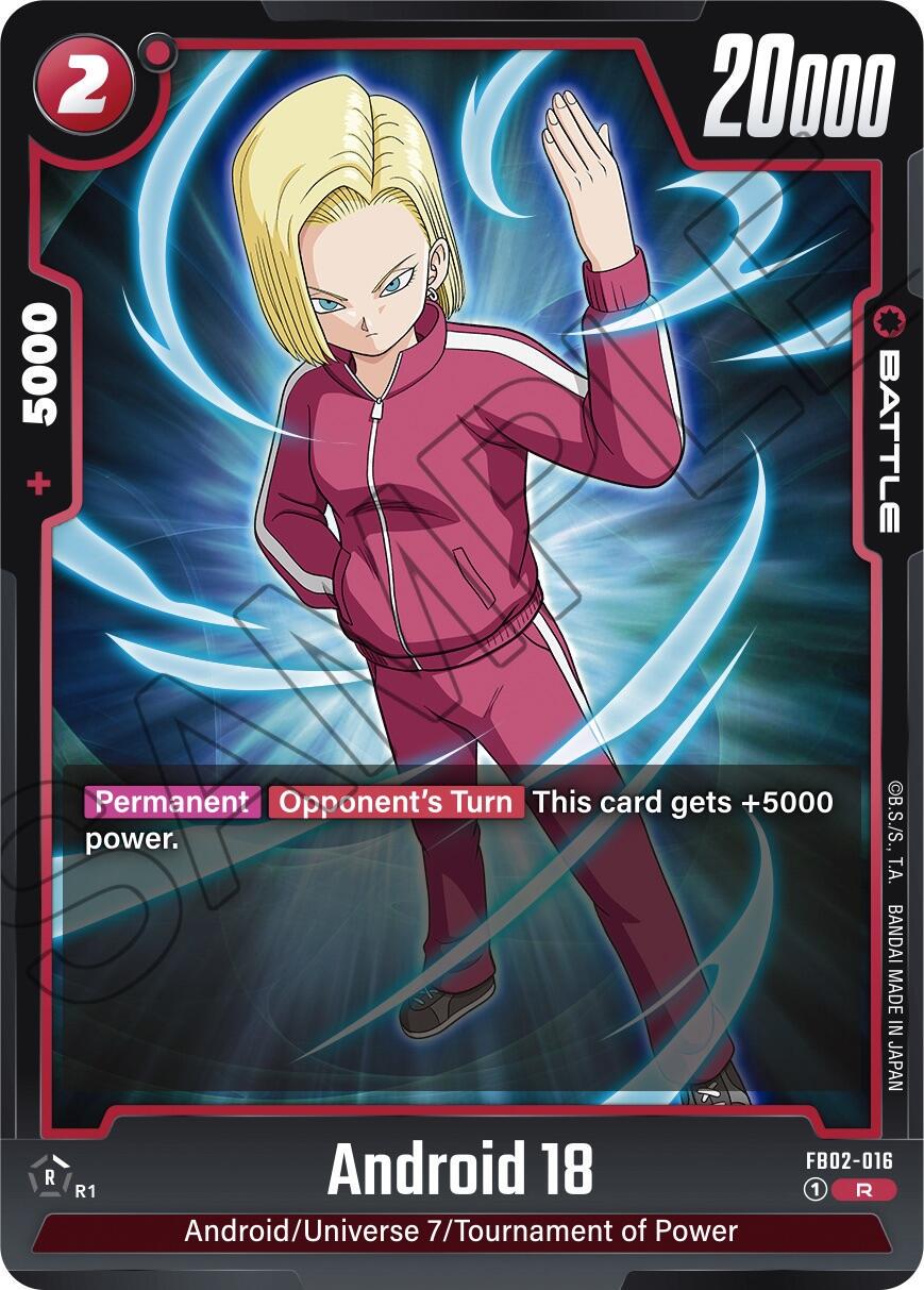 Android 18 [Holo] FB02-016 Dragon Ball Fusion World Blazing Aura