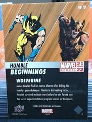 Back Of Card | Wolverine Marvel 2021 Upper Deck Annual Humble Beginnings