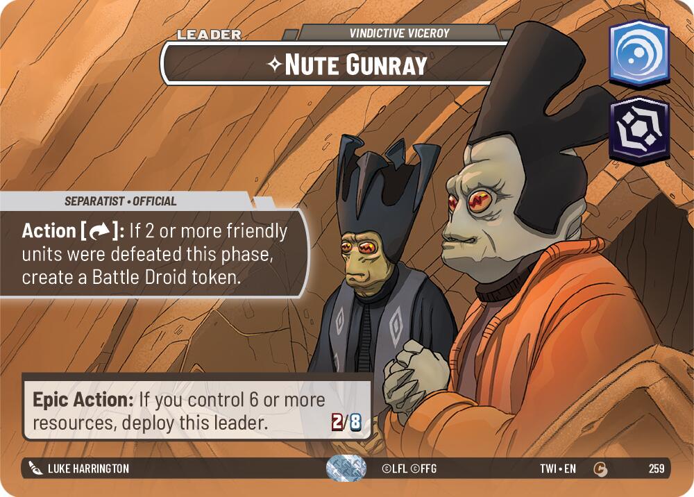 Nute Gunray - Vindictive Viceroy [Showcase Foil] #259 Star Wars Unlimited: Twilight of the Republic