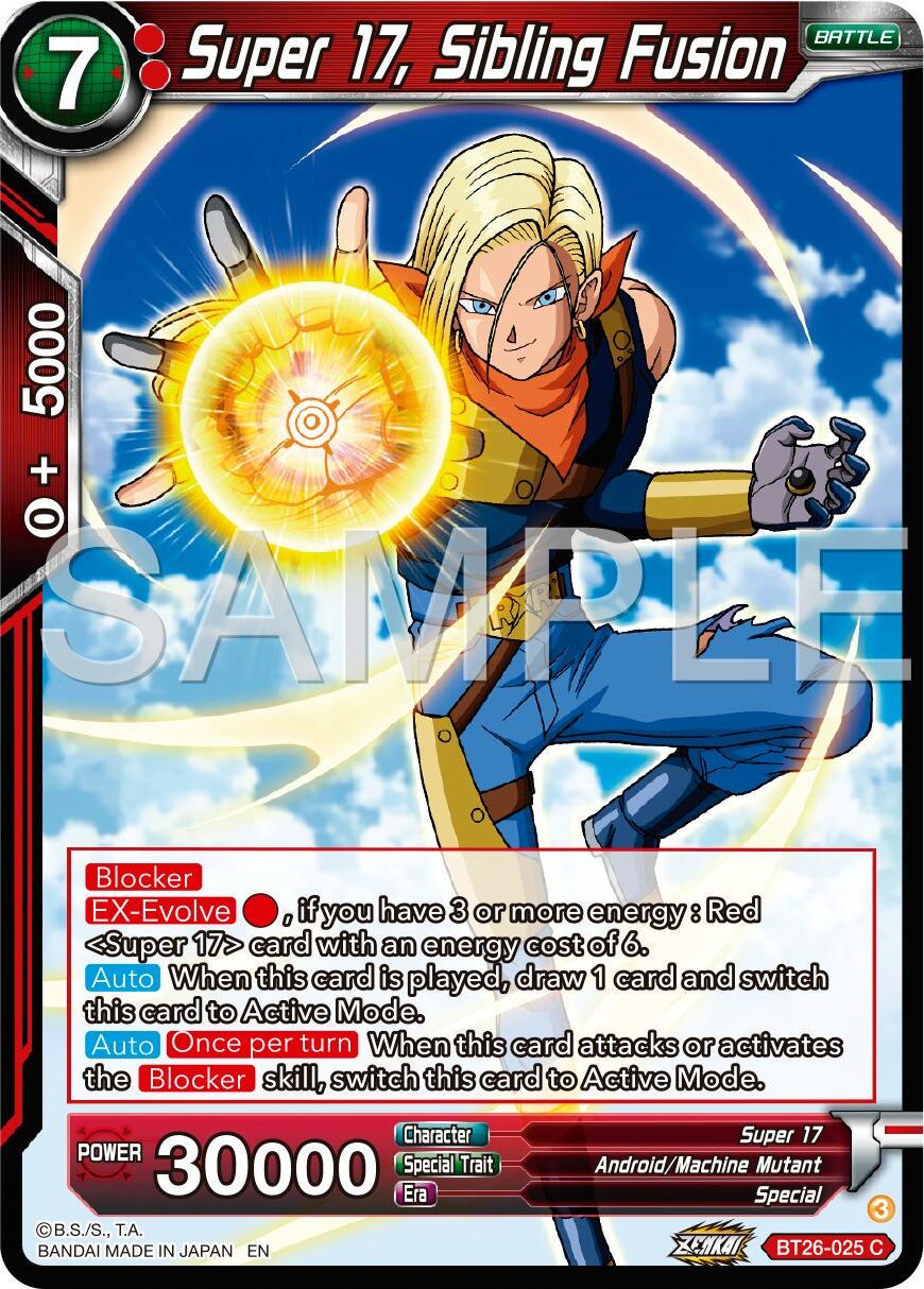 Super 17, Sibling Fusion BT26-025 Dragon Ball Super Ultimate Advent