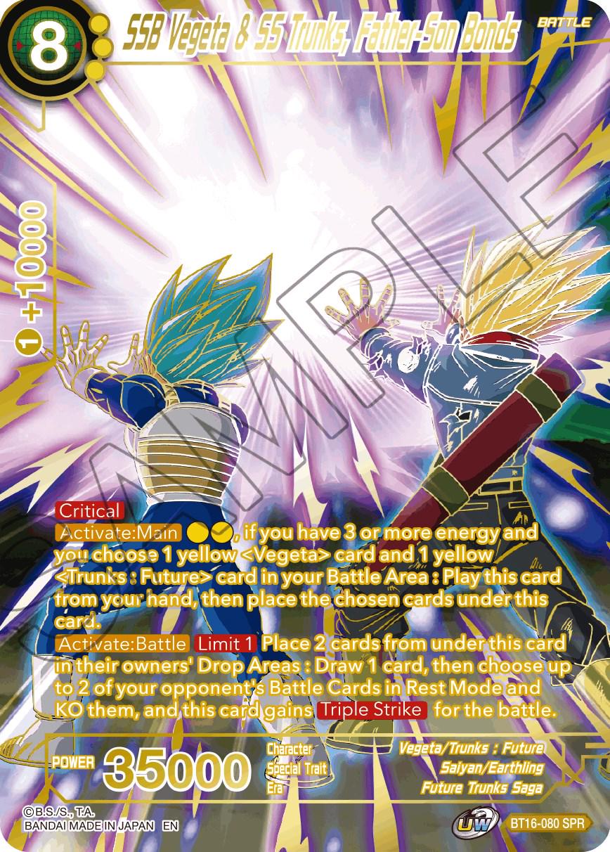 SSB Vegeta & SS Trunks, Father-Son Bonds [SPR] BT16-080 Dragon Ball Super Realm of the Gods