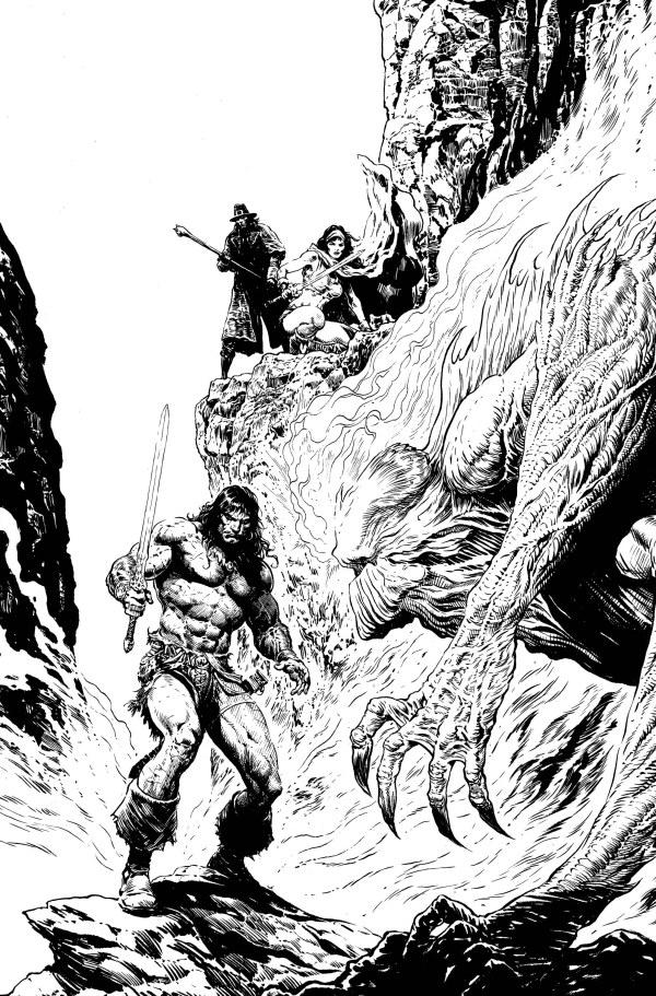 Conan: Battle of the Black Stone [Sharp Sketch Virgin] #3 (2024) Comic Books Conan: Battle of the Black Stone