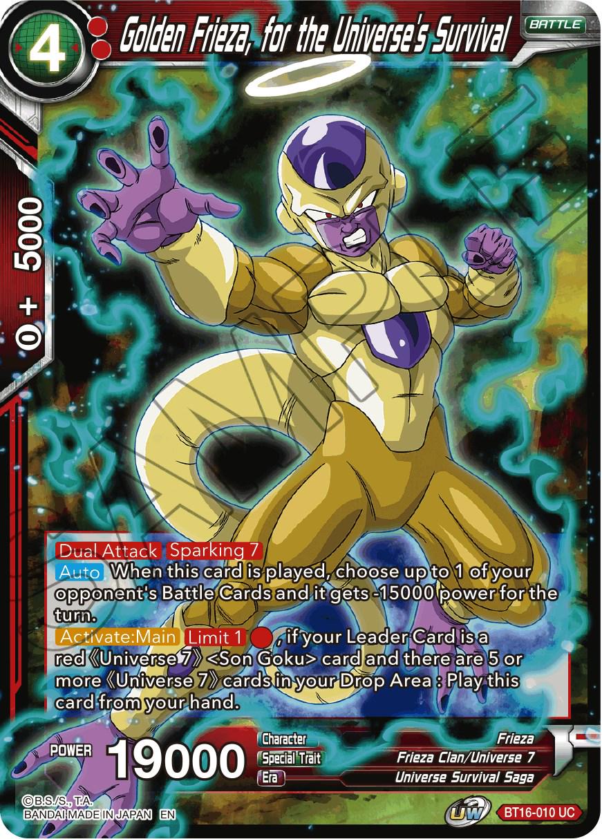 Golden Frieza, for the Universe's Survival BT16-010 Dragon Ball Super Realm of the Gods