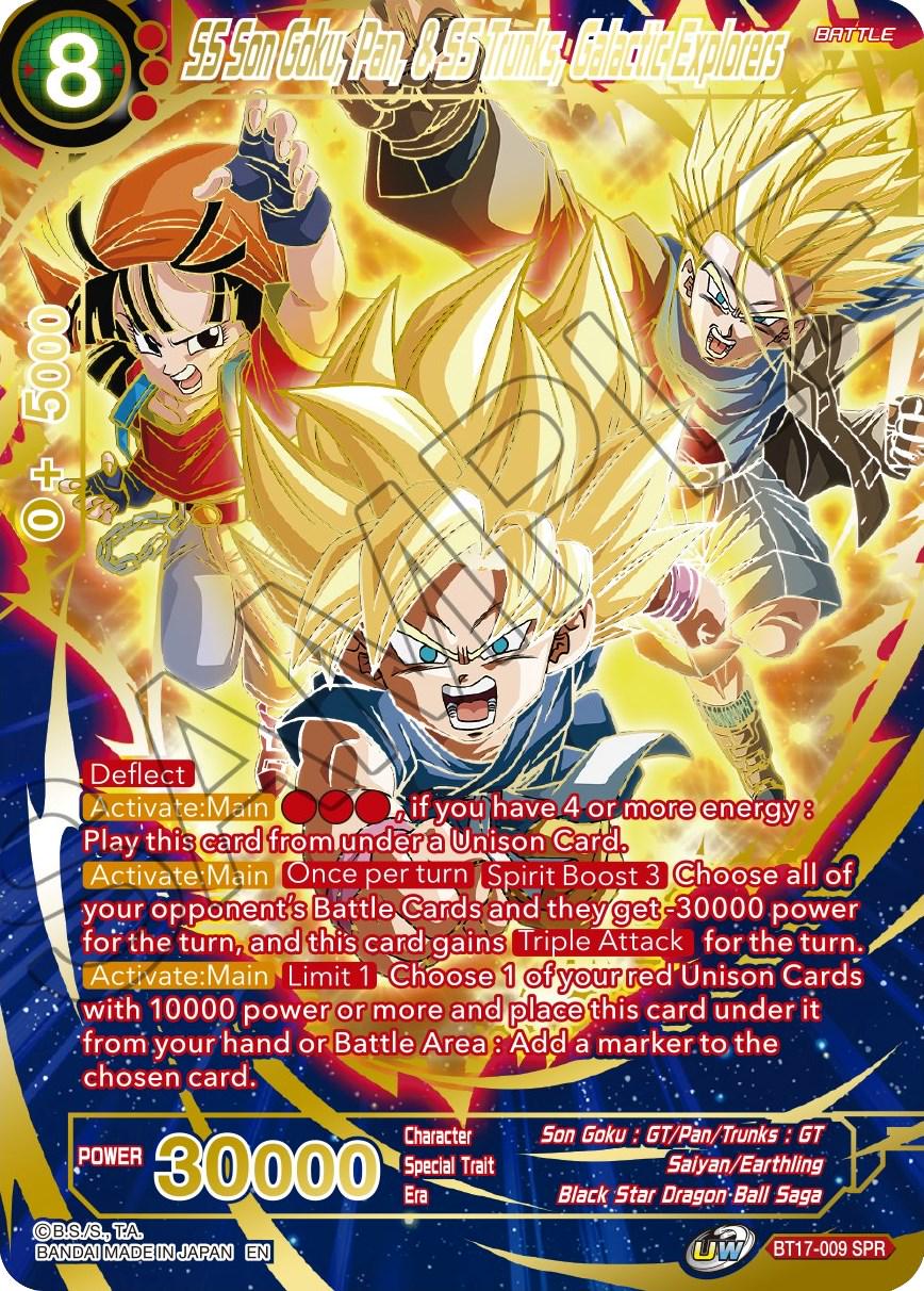 SS Son Goku, Pan, & SS Trunks, Galactic Explorers [SPR Foil] BT17-009 Dragon Ball Super Ultimate Squad