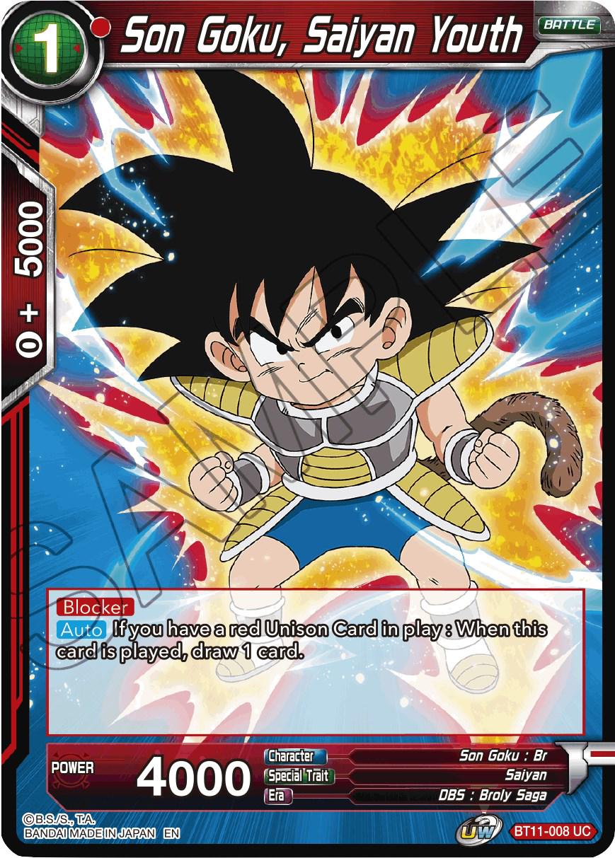 Son Goku, Saiyan Youth BT11-008 Dragon Ball Super Vermilion Bloodline