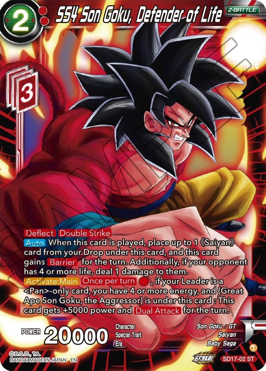 SS4 Son Goku, Defender of Life SD17-02 Dragon Ball Super Dawn of the Z-Legends