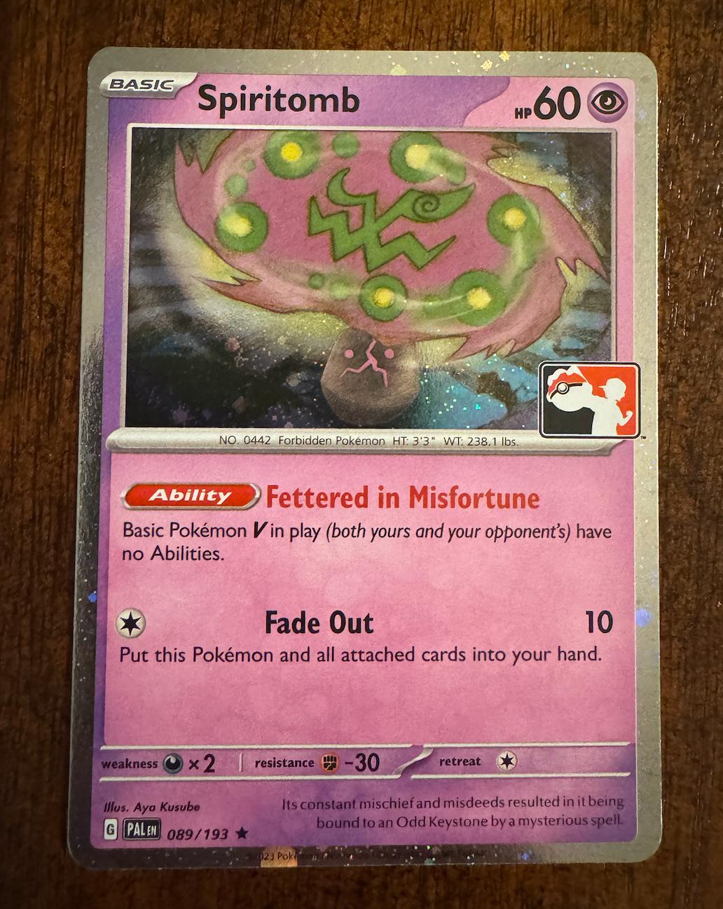 Spiritomb [Prize Pack] #89 Pokemon Paldea Evolved