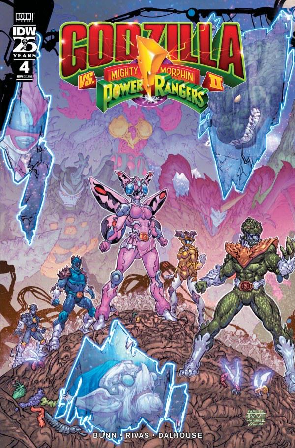 Godzilla vs. the Mighty Morphin Power Rangers II [Williams II Foil] #4 (2024) Comic Books Godzilla vs. the Mighty Morphin Power Rangers II