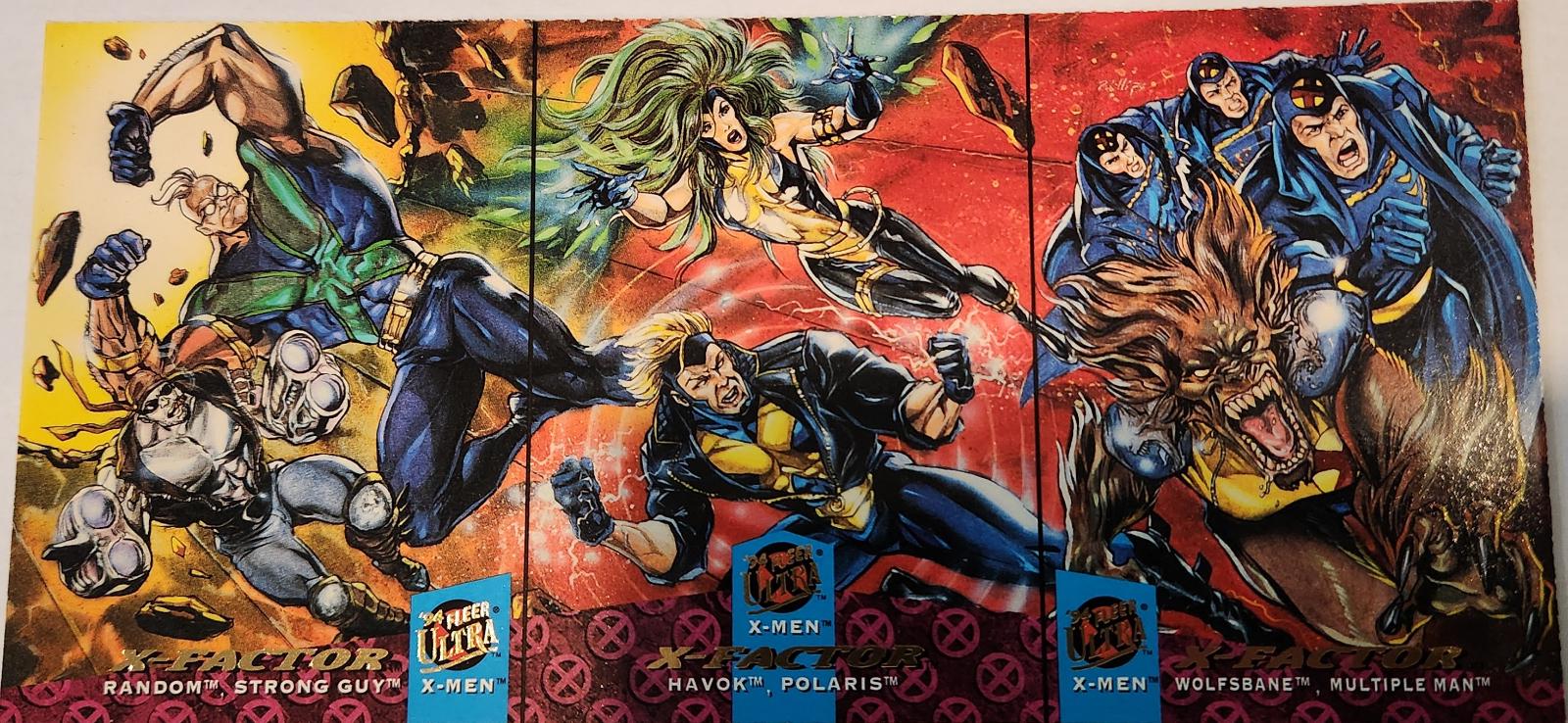 3-Card Triptych Panels [X-Factor] Promo Marvel 1994 Ultra X-Men Team Triptych