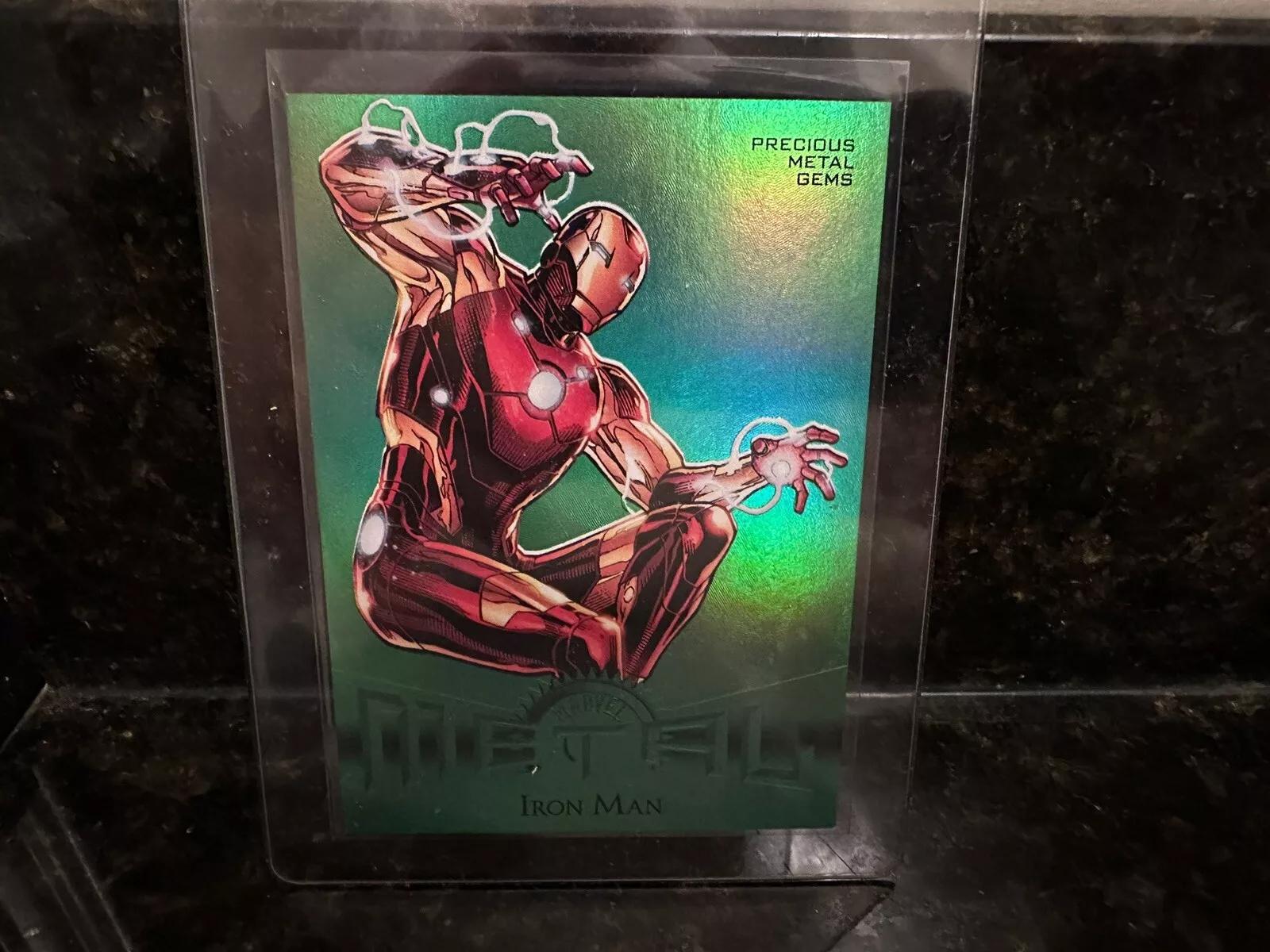 Iron Man [Green Precious Metal Gems] #R-18 2024 SkyBox Metal Universe Avengers Retro