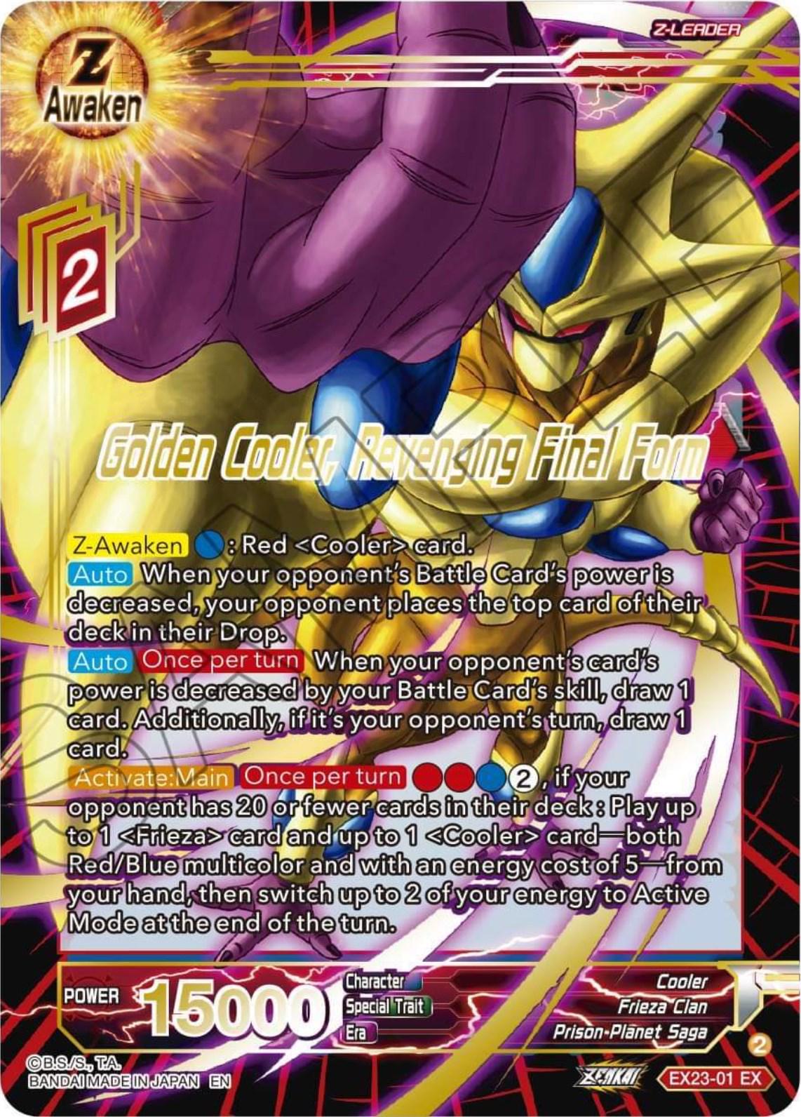 Golden Cooler, Revenging Final Form [Foil] EX23-01 Dragon Ball Super Premium Anniversary Box 2023