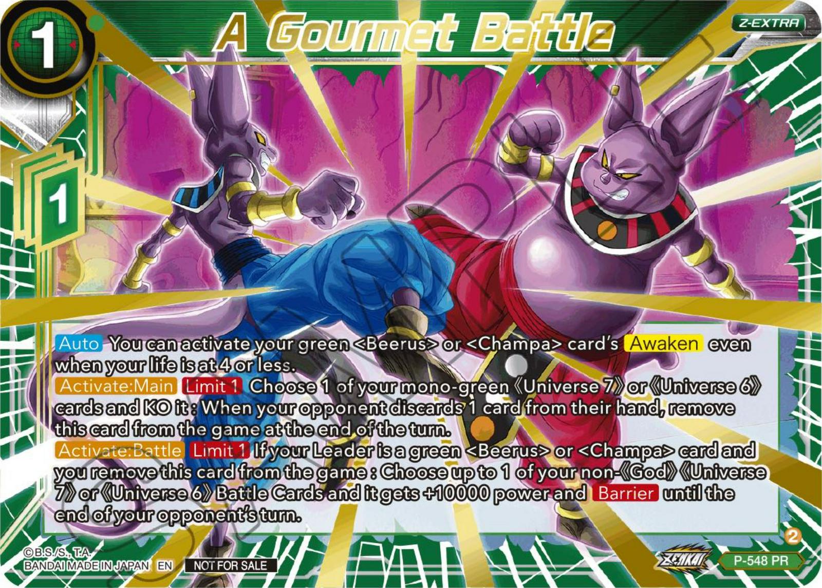 A Gourmet Battle [Championship Z Extra Card Pack 2023 Foil] P-548 Dragon Ball Super Divine Multiverse Release Promos