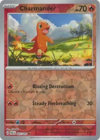 Charmander [Reverse Holo] #7 Pokemon Paldean Fates