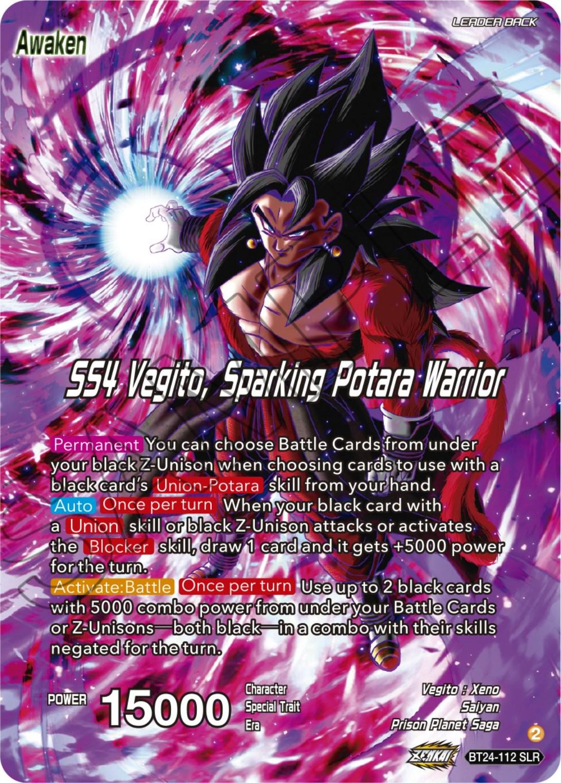 SS4 Son Goku & SS4 Vegeta // SS4 Vegito, Sparking Potara Warrior [SLR Foil] BT24-112 Dragon Ball Super Beyond Generations