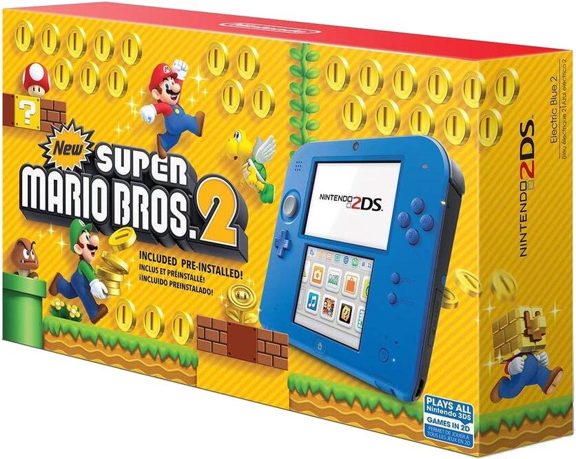 Nintendo 2DS Electric Blue 2 [New Super Mario 2 Bros. 2 Pre-installed] Nintendo 3DS