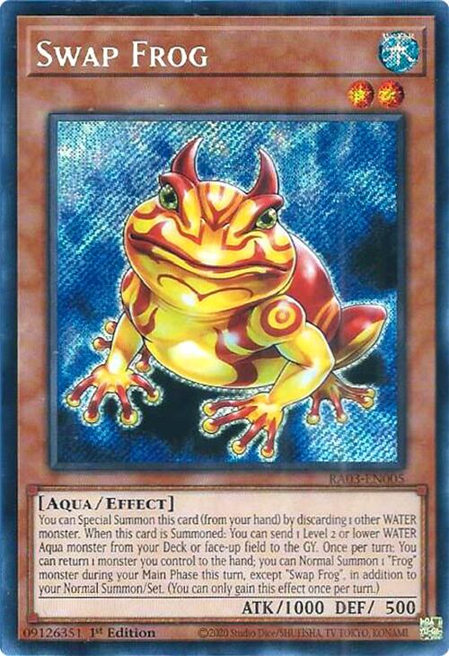 Swap Frog [Quarter Century Secret Rare] RA03-EN005 YuGiOh Quarter Century Bonanza