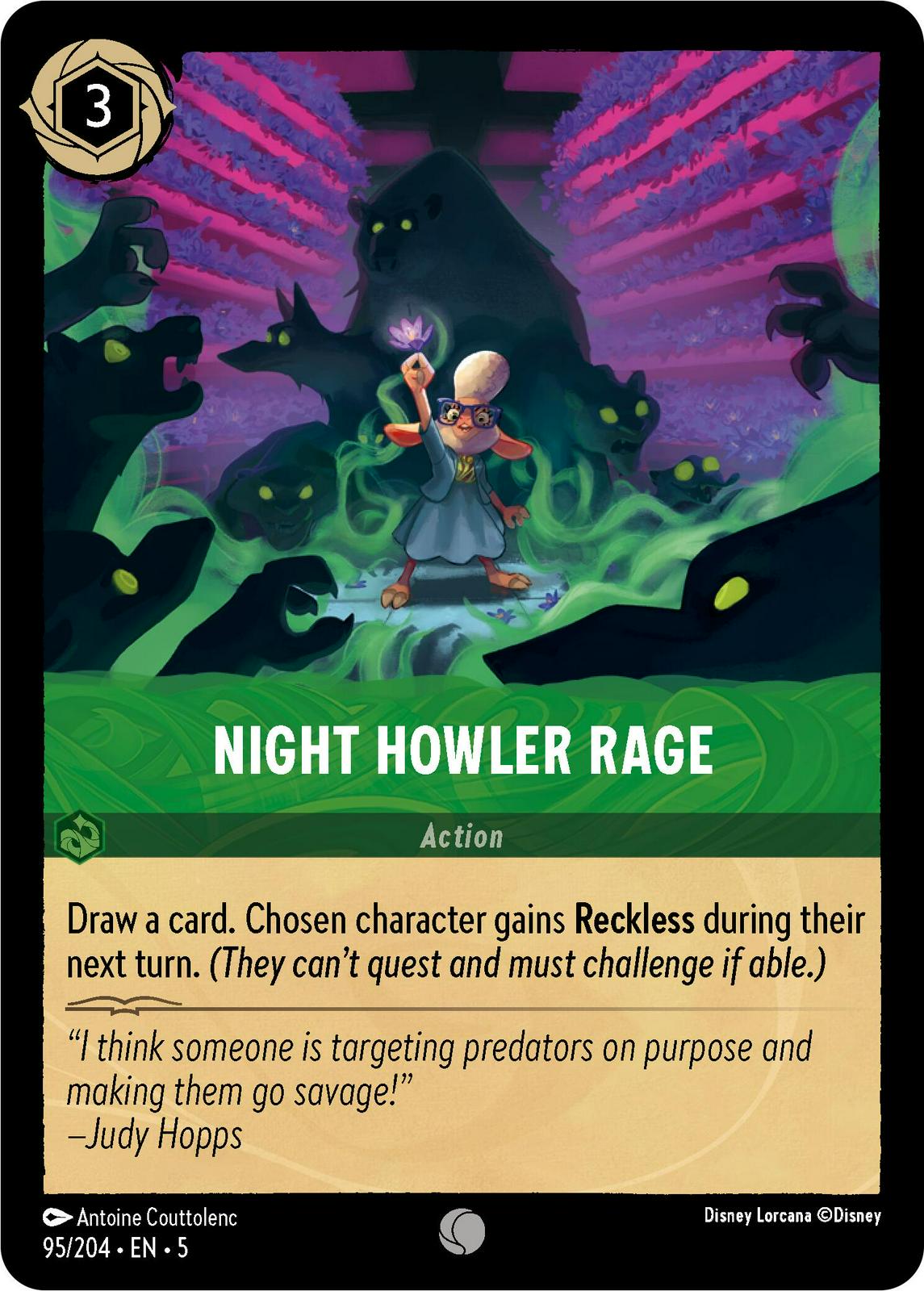 Night Howler Rage [Foil] #95 Prices | Lorcana Shimmering Skies ...