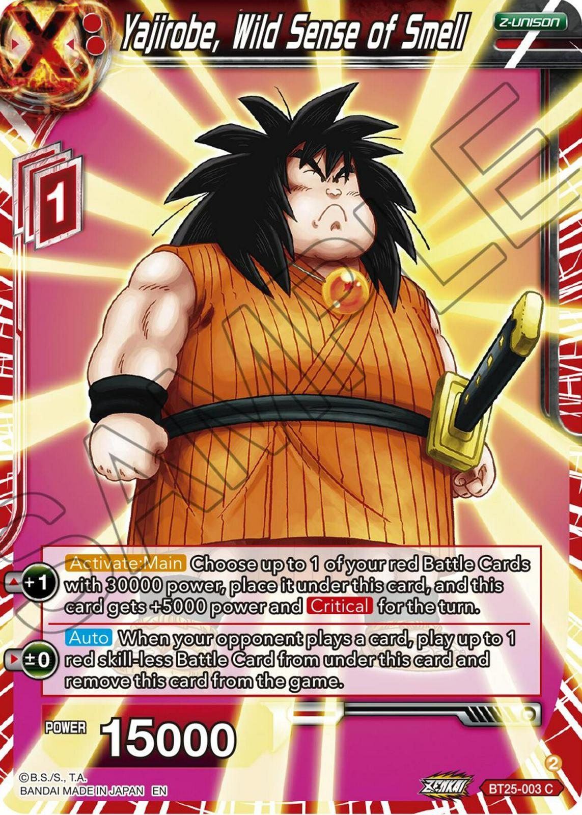 Yajirobe, Wild Sense of Smell BT25-003 Dragon Ball Super Legend of the Dragon Balls