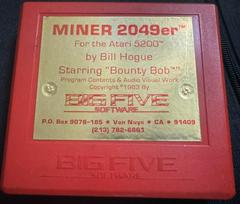 Cartridge Front | Miner 2049er Atari 5200