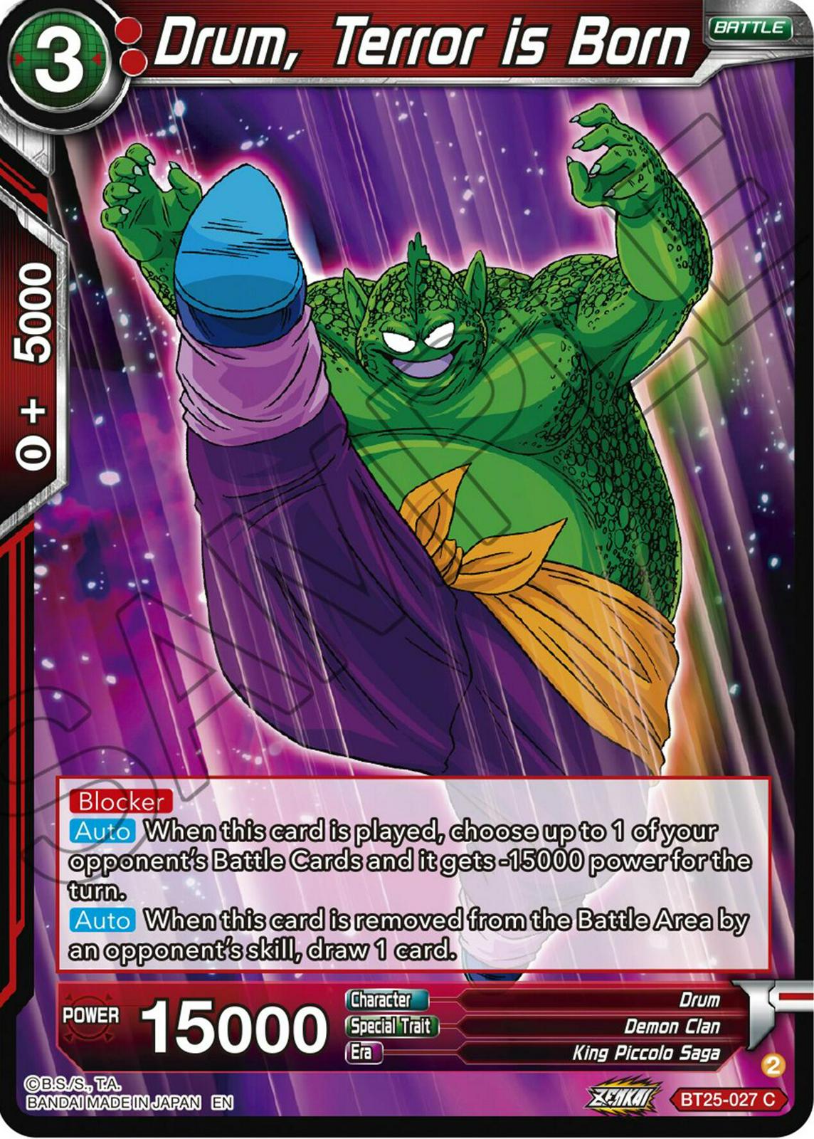 Drum, Terror is Born BT25-027 Dragon Ball Super Legend of the Dragon Balls