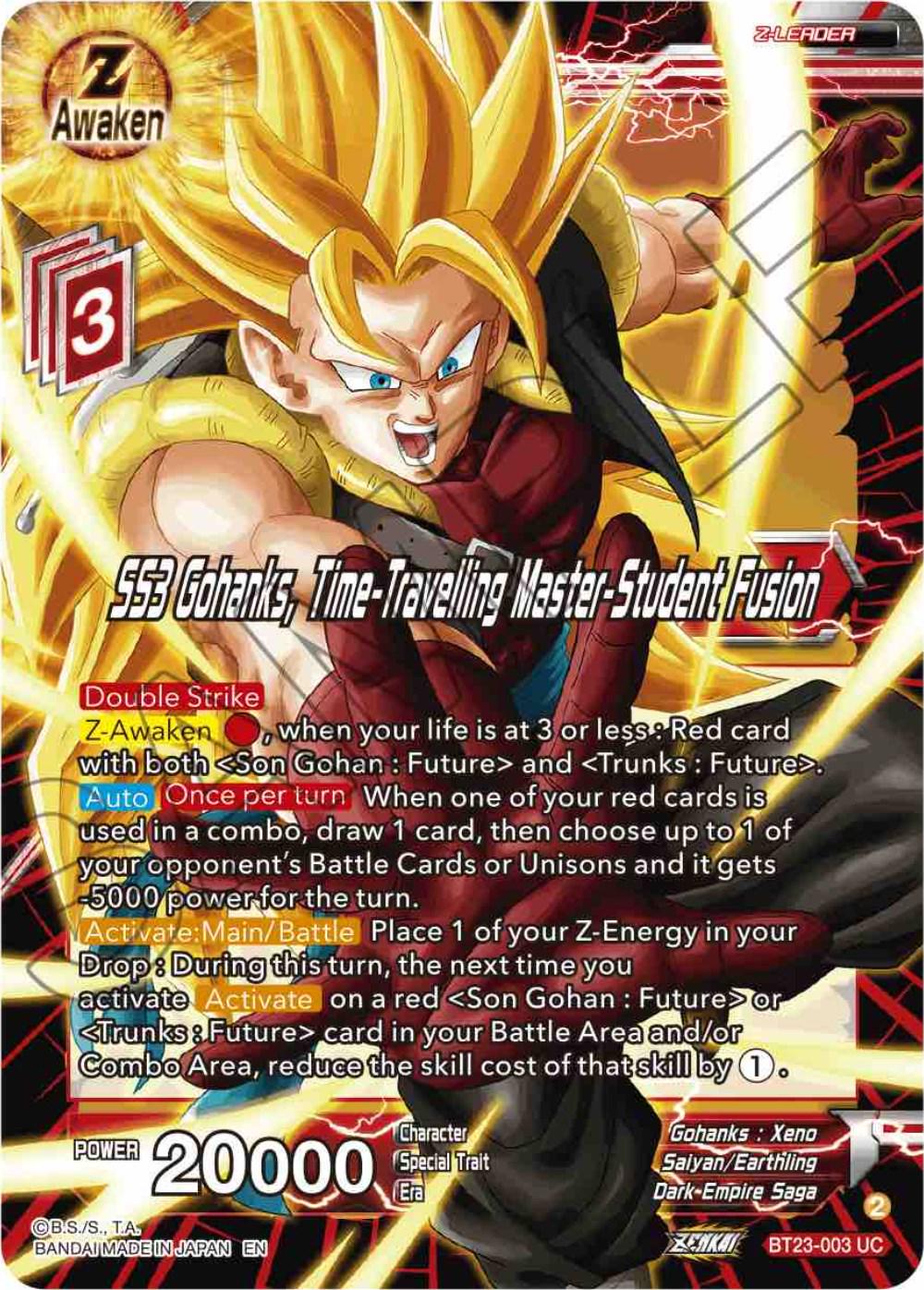 SS3 Gohanks, Time-Traveling Master-Student Fusion [Foil] BT23-003 Dragon Ball Super Perfect Combination