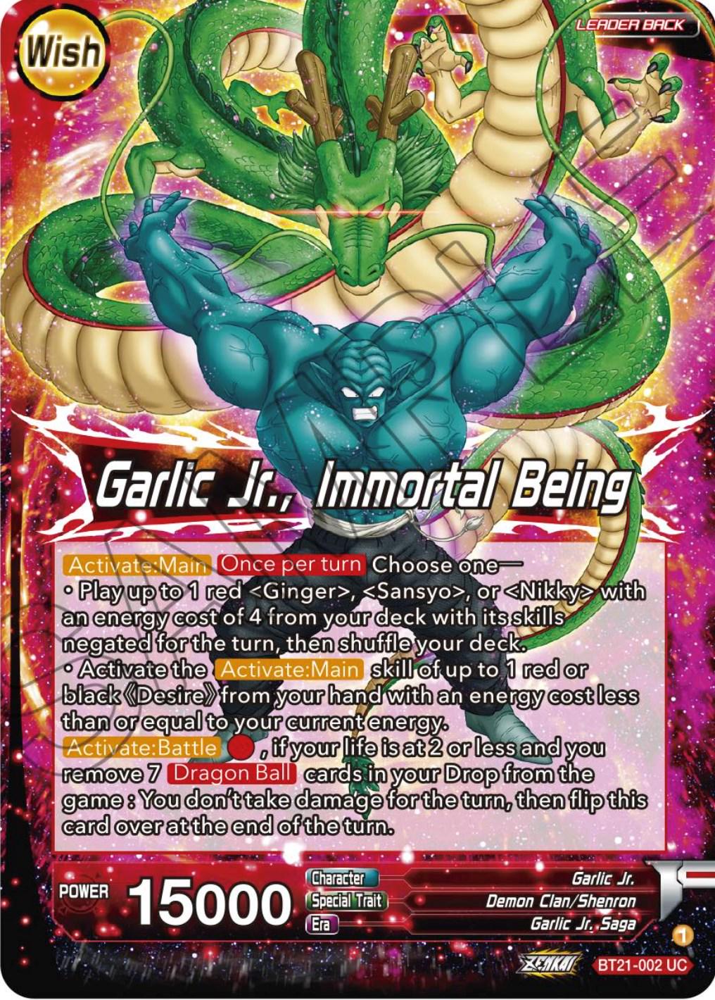 Garlic Jr. // Garlic Jr., Immortal Being BT21-002 Dragon Ball Super Wild Resurgence