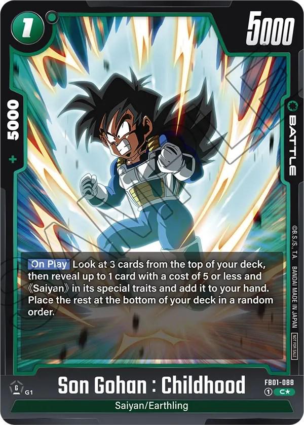 Son Gohan : Childhood - FB01-088 [Tournament Pack 01 Holo] FB01-088 Dragon Ball Fusion World Judge Promo