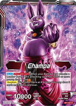 Champa // God of Destruction Champa BT1-001 Dragon Ball Super Galactic Battle