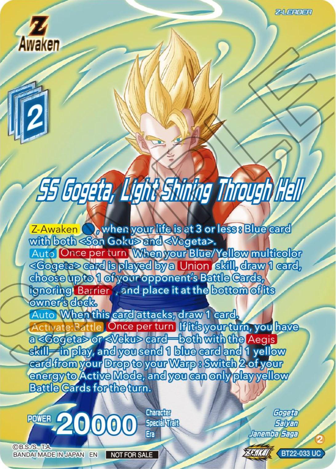 SS Gogeta, Light Shining Through Hell [Alternate Art] BT22-033 Dragon Ball Fusion World Promos