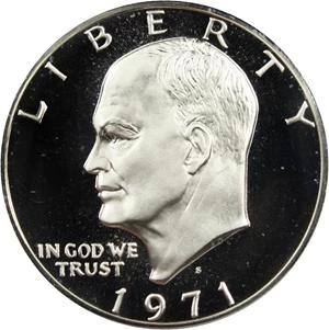 1971 D [TYPE 1 FS-901] Coins Eisenhower Dollar