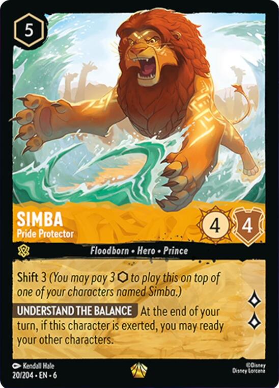 Simba - Pride Protector #20 Lorcana Azurite Sea