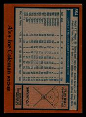 Back | Joe Coleman Baseball Cards 1978 Topps