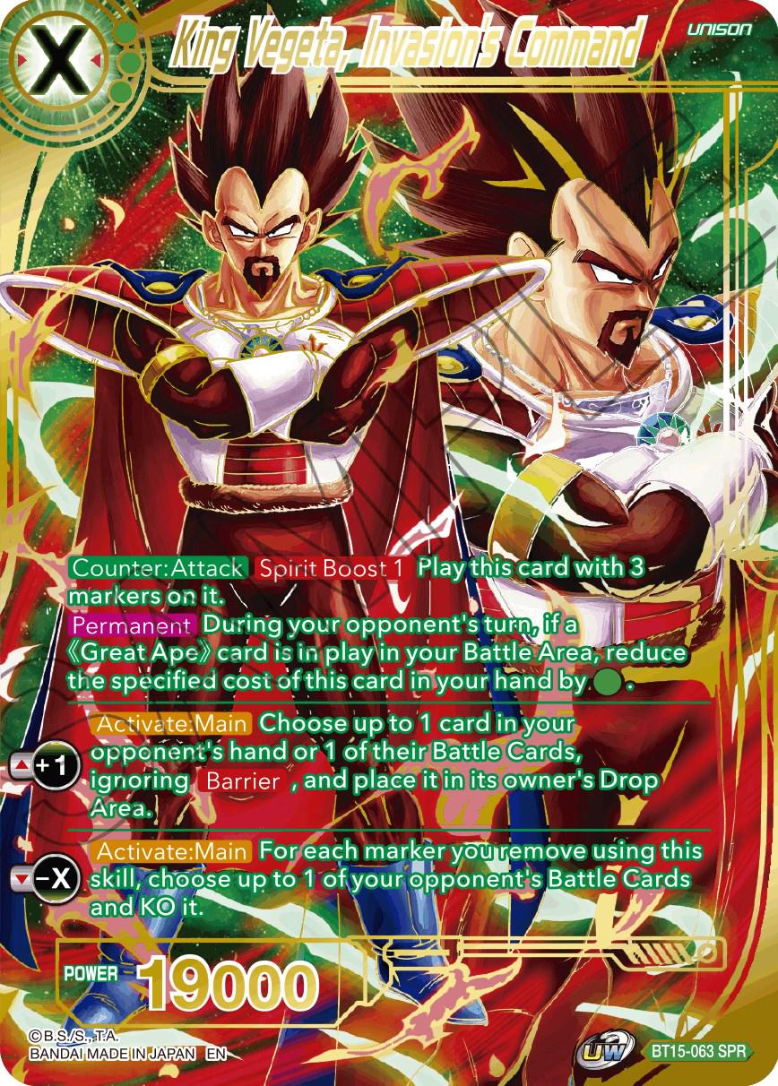 King Vegeta, Invasion's Command [SPR] BT15-063 Dragon Ball Super Saiyan Showdown