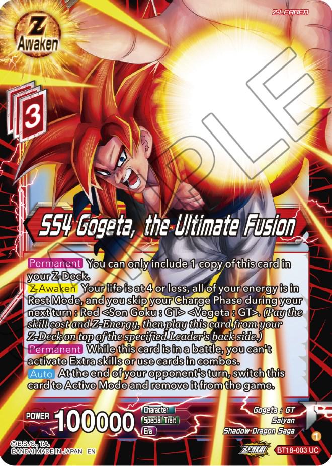 SS4 Gogeta, the Ultimate Fusion [Foil] BT18-003 Dragon Ball Super Dawn of the Z-Legends