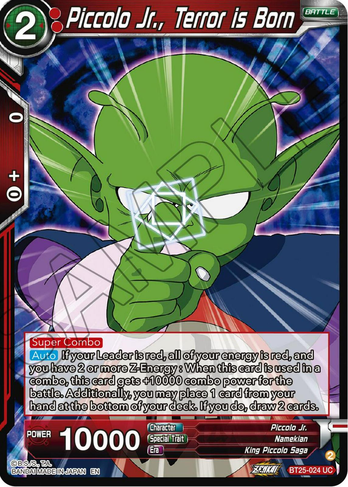 Piccolo Jr., Terror is Born BT25-024 Dragon Ball Super Legend of the Dragon Balls