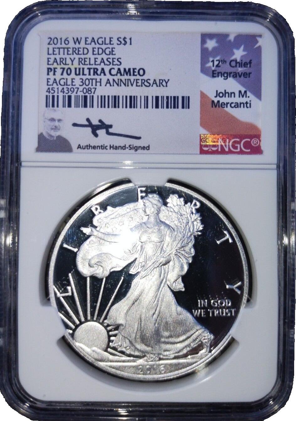 2016 W [PROOF MERCANTI SIGNED] Coins American Silver Eagle