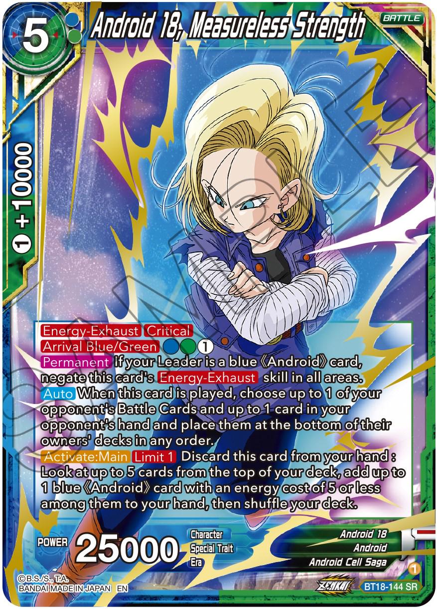 Android 18, Measureless Strength BT18-144 Dragon Ball Super Dawn of the Z-Legends