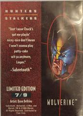 Back | Wolverine [Silver] Marvel 1995 Ultra X-Men Hunters Stalkers