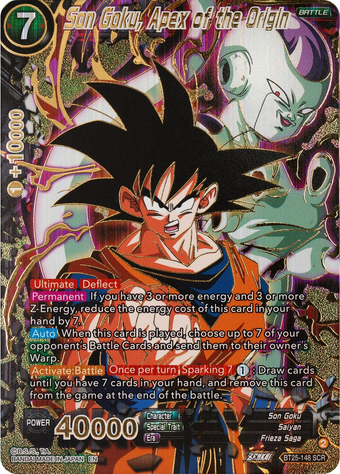 Son Goku, Apex of the Origin BT25-148 Dragon Ball Super Legend of the Dragon Balls